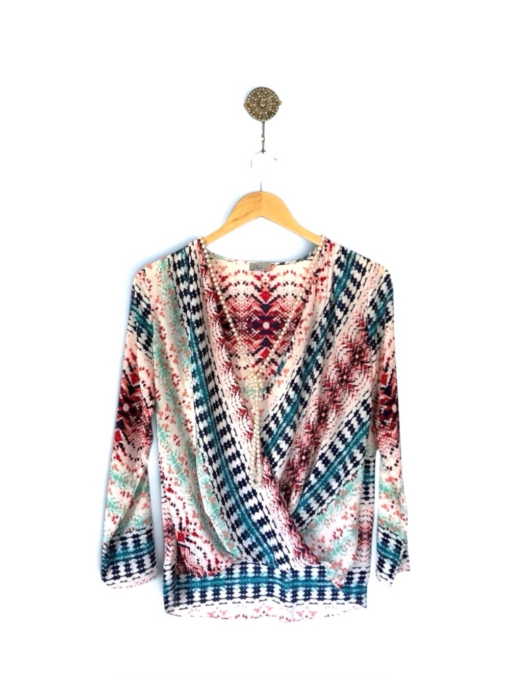 South Moon Under | Abbeline Surplice Blouse | Aztec Geometric Print